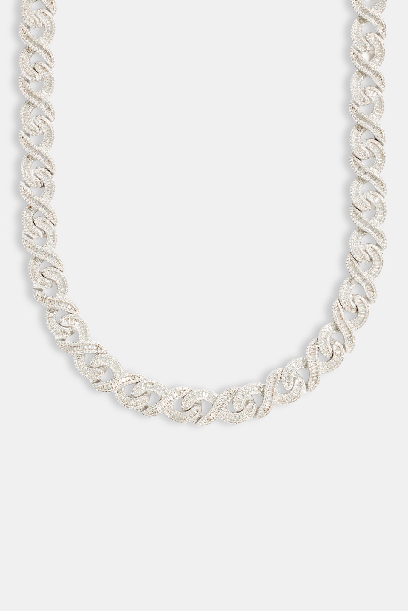 15mm Iced CZ Baguette Infinity Chain